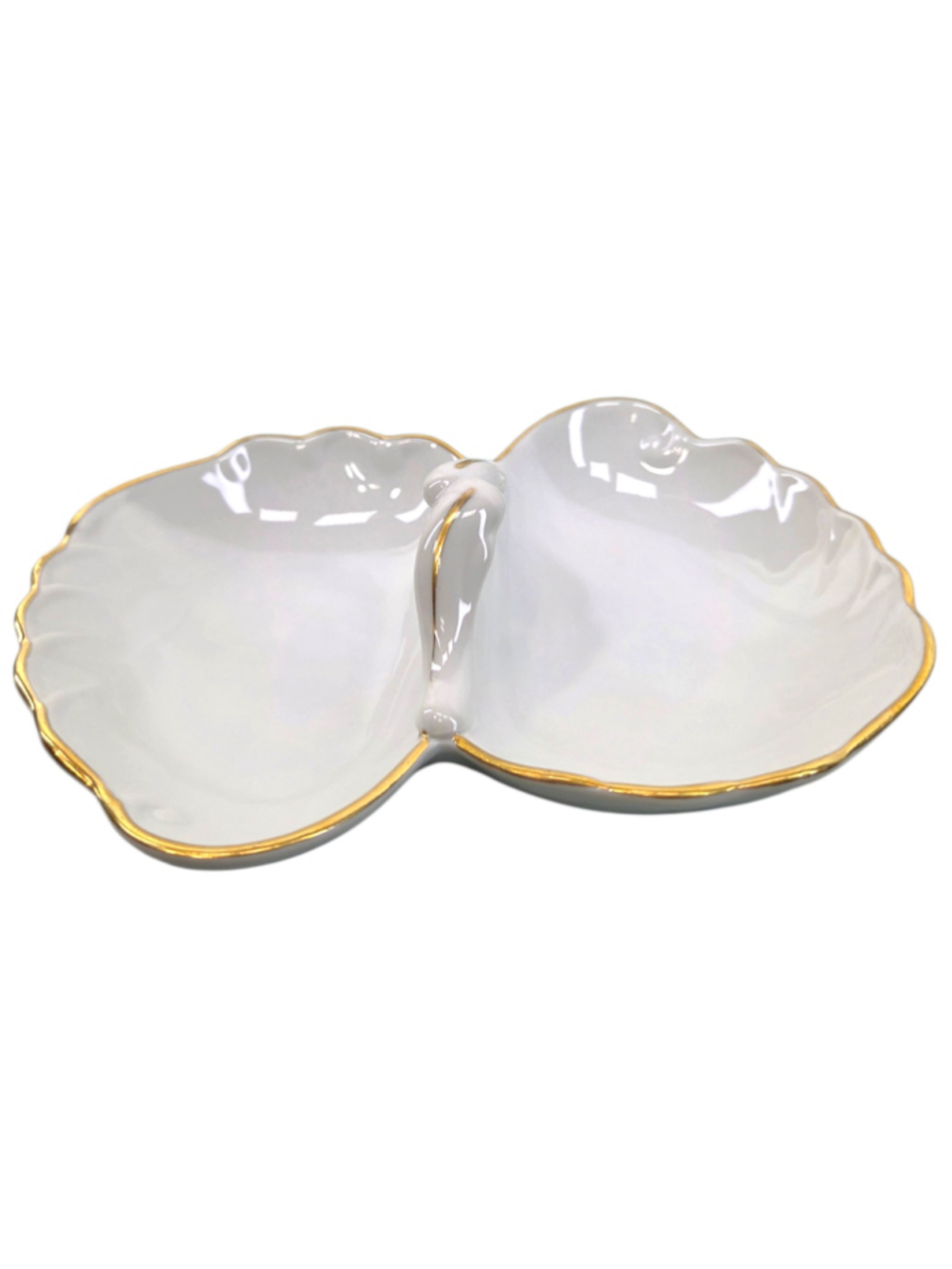 Vintage Georges Briard Coquille D'Or Gold Trim Handled Relish Dish - Picture 4 of 8